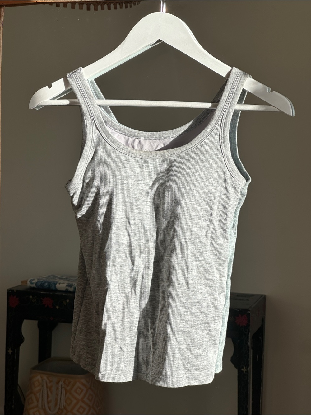 Uniqlo Light Grey Ribbed Tank Top